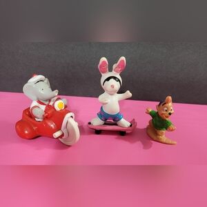 Vintage Miniature Figures Set Of 3 Arby's Babar Beach Bunny Tailspin Kit (0524